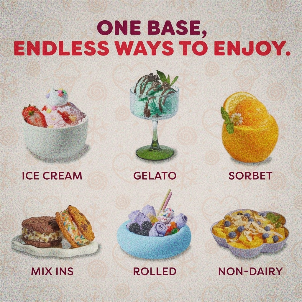 Ready in just minutes! Built-in compressor, no pre-freezing required. Enjoy rich, creamy frozen treats on demand.